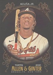 2021 Topps Allen & Ginter X Base Set Ronald Acuña Jr. #72 card