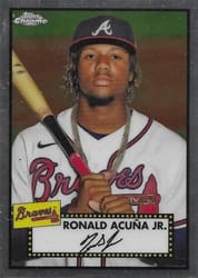 2021 Topps Chrome Platinum Anniversary Base Set Ronald Acuña Jr. #145 card