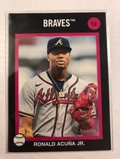 2022 Topps Heritage 1973 Topps Venezuela Stamps Ronald Acuña Jr. #12 card