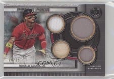 2022 Topps Museum Collection Single-Player Primary Pieces Quad Relics Ronald Acuña Jr. #SPPPQR-RAJ card