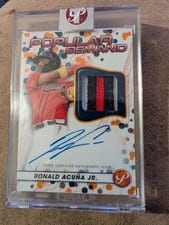 2023 Topps Pristine Popular Demand Autograph Relics Ronald Acuña Jr. #DPAR-RA card