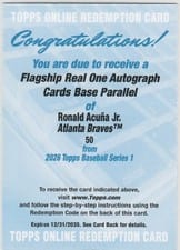 2026 Topps Real One Autographs Ronald Acuña Jr. #50 card