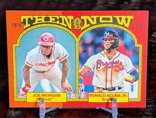 2024 Topps Heritage Then And Now Ronald Acuña Jr. / Joe Morgan #TAN-13 card