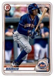 2020 Bowman Draft Base Set Ronny Mauricio #BD-199 card