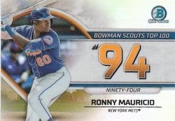 2023 Bowman Bowman Scouts Top 100 Ronny Mauricio #BTP-94 card