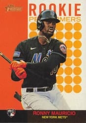 2024 Topps Heritage Rookie Performers Ronny Mauricio #RP-4 card