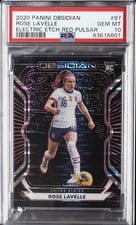 2020 Panini Obsidian Rose Lavelle Red Pulsar #97 card