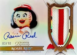 2025 Topps Mascot Dynasty Autographed Patch Rosie Red #MDAP-ROSIE card
