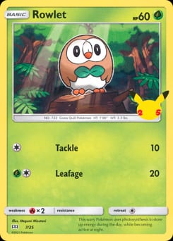 McDonald's Collection 2021 Rowlet #7 card