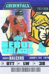 2019-20 Upper Deck Credentials Base Set Rudolfs Balcers #85 card