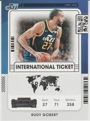 2021-22 Panini Contenders International Ticket Rudy Gobert #16 card
