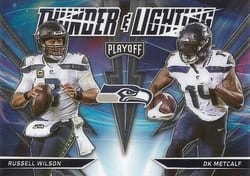 2021 Panini Playoff Thunder & Lightning Russell Wilson / DK Metcalf #TL-10 card