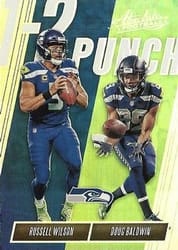 2018 Panini Absolute 1-2 Punch Russell Wilson / Doug Baldwin #OTP-RD card
