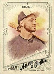 2018 Topps Allen & Ginter Base Set Ryan Braun #80 card