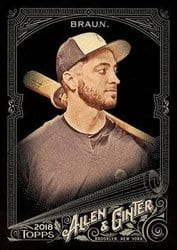 2018 Topps Allen & Ginter X Base Set Ryan Braun #80 card