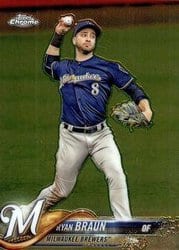 2018 Topps Chrome Base Set Ryan Braun #89 card