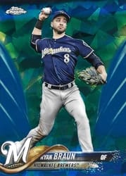 2018 Topps Chrome Sapphire Edition Base Set Ryan Braun #180 card