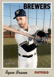 2019 Topps Heritage Base Set Ryan Braun #111 card