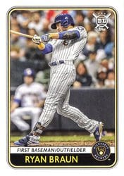 2020 Topps Big League Base Set Ryan Braun #115 card