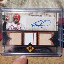 2025 Topps Museum Collection Single Player Signature Swatches Triple Relic Autographs Ryan Howard #SPTRA-RH card