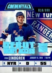 2019-20 Upper Deck Credentials Base Set Ryan Lindgren #62 card