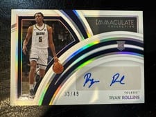 2022 Panini Immaculate Collection Collegiate Rookie Autographs Ryan Rollins #60 card