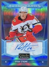 2024-25 O-Pee-Chee Platinum Blue Rainbow Autographs Ryan Strome #BA-RS card