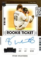2021 Panini Contenders Base Set Ryan Weathers #144 card