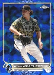 2022 Topps Chrome Sapphire Edition Base Set Ryan Weathers #70 card