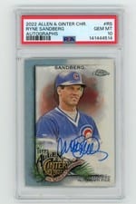 2022 Topps Allen & Ginter Chrome Autographs Ryne Sandberg #AGA-RS card