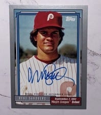 2022 Topps Archives 1992 Topps Debut Autographs Ryne Sandberg #72DB-RS card