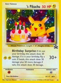 1999 Wizards Black Star Promos _____'s Pikachu #24 card