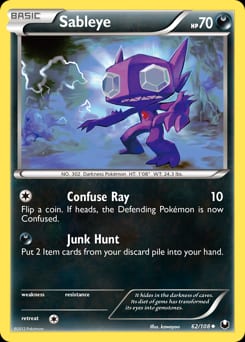 2012 Dark Explorers Sableye #62 card
