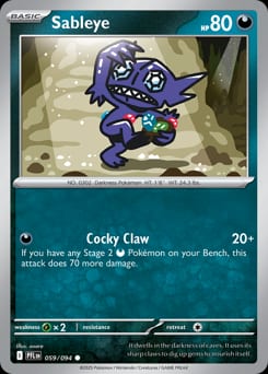 Phantasmal Flames Sableye #59 card