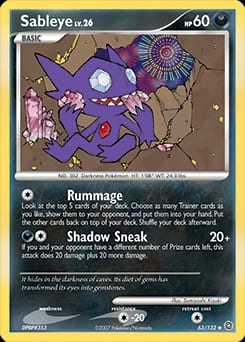 Secret Wonders Sableye #63 card