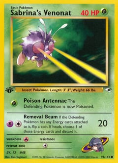Gym Heroes Sabrina's Venonat #96 card