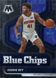 2020-21 Panini Mosaic Blue Chips Saddiq Bey #4 card