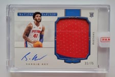 2020-21 Panini National Treasures Rookie Patch Autographs Saddiq Bey #123 card