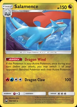 2018 Celestial Storm Salamence #106 card