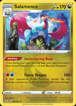 2021 Evolving Skies Salamence #109 card