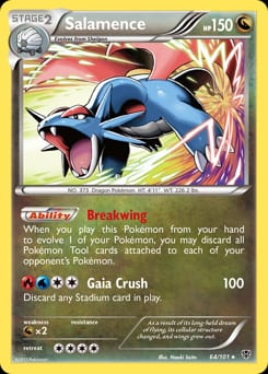 2013 Plasma Blast Salamence #64 card