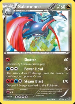 2015 Roaring Skies Salamence #57 card