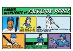 2022 Topps Heritage 1973 Topps Comics Salvador Perez #73TC-18 card