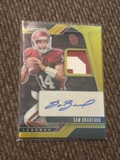 2025 Panini Prizm Draft Picks Legends Patch Autographs Sam Bradford #22 card