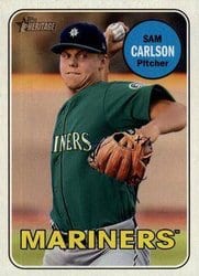 2018 Topps Heritage Minor League Base Set Sam Carlson #23 card