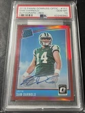 2018 Donruss Optic Sam Darnold Autograph Red #151 card
