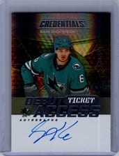 2025-26 Upper Deck Credentials Debut Ticket Access Autographs Sam Dickinson #DTA-SD card