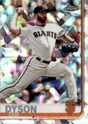 2019 Topps Chrome Sapphire Edition Base Set Sam Dyson #696 card