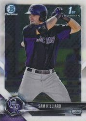 2018 Bowman Chrome Prospects Sam Hilliard #BCP13 card