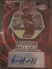 2022 Panini Certified Rookie Roll Call Signatures Sam Howell #RCS-SH card